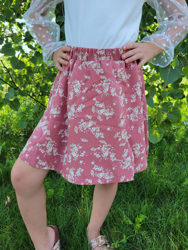 Mauve Blossoms Skirt