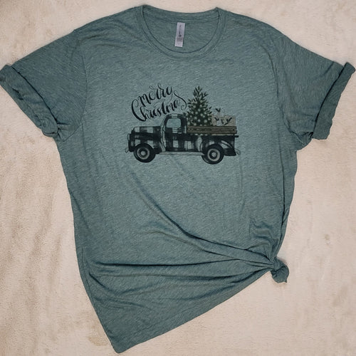 Merry Christmas Truck T-Shirt (Multiple options available)