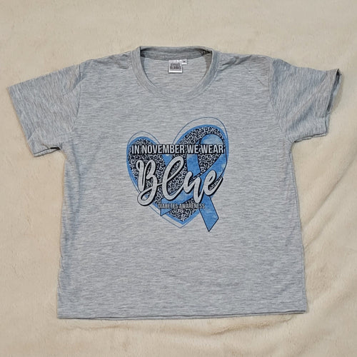 November Blue Heart T1D Youth T-Shirt (Multiple options available)