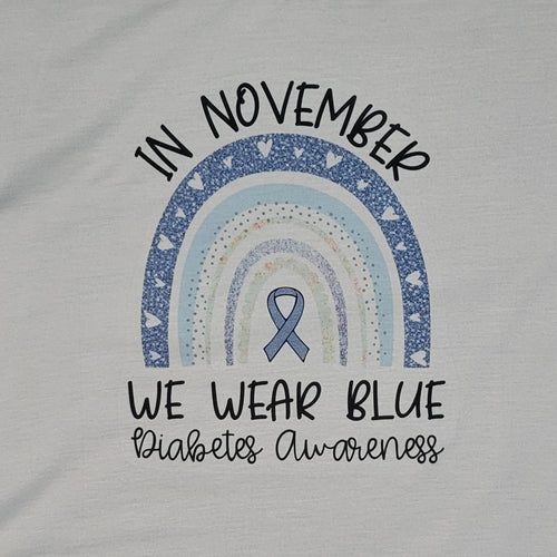 November Blue Rainbow T1D Adult T-Shirt (Multiple options available)