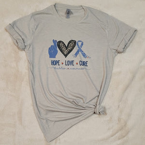 Hope, Love, Cure T1D Adult T-Shirt (Multiple options available)