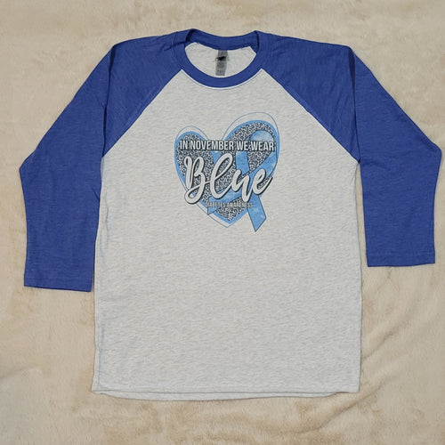 November Blue Heart T1D Adult T-Shirt (Multiple options available)