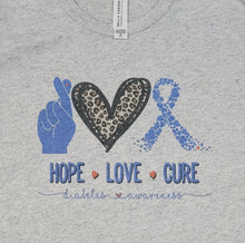 Hope, Love, Cure T1D Youth T-Shirt (Multiple options available)