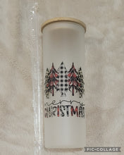25oz frosted glass cups - Christmas designs