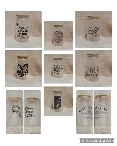 16oz Frosted Glass Cups