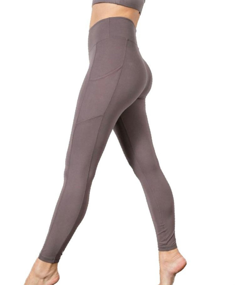 Smoky Grey Butter Soft Leggings with Pockets